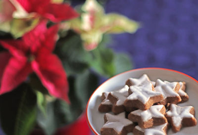 Close-up of cookies on table