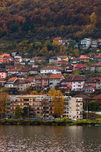 Buildings in lake