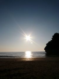 View of beach at sunset