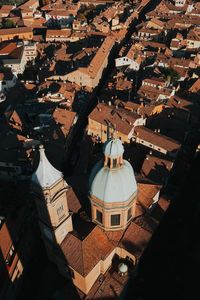 High angle view of buildings in city