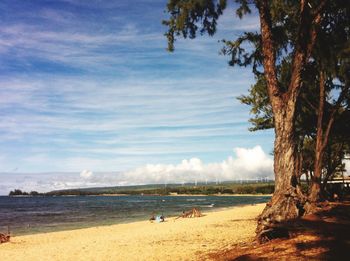 Scenic view of beach against sky