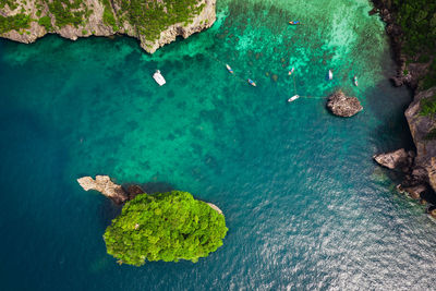 High angle view of  phi phi island krabi thailand 