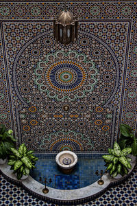 Directly above shot of ornate ceiling