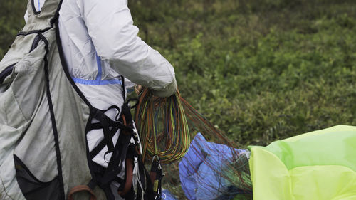 Low section of woman wearing traditional clothing