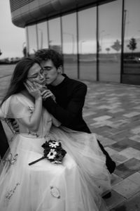 Portrait of young woman looking away