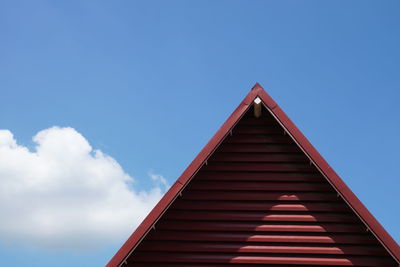 Low angle view of built structure against blue sky