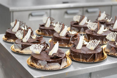 Close-up of cupcakes on table