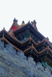 Low angle view of temple against clear sky