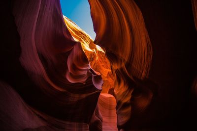 Low angle view of rock formation