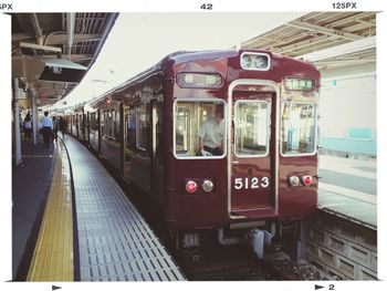 Train at railroad station platform