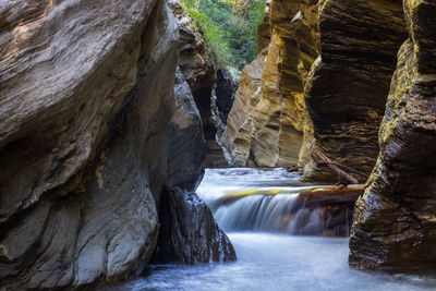 Scenic view of waterfall