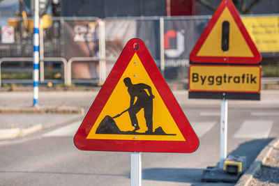 Close-up of road sign