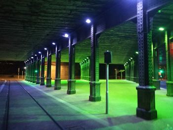 View of empty subway station platform