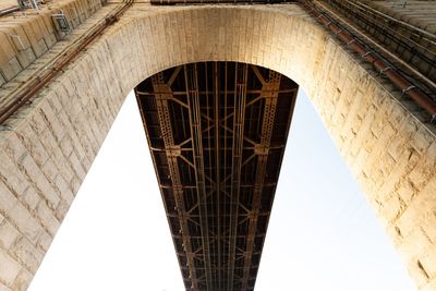 Low angle view of bridge against sky