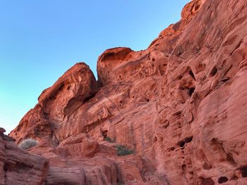 Low angle view of rock formation