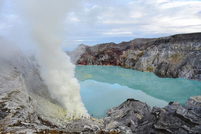 Scenic view of volcanic landscape