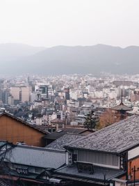 High angle view of cityscape against sky