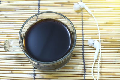 Directly above shot of coffee on table