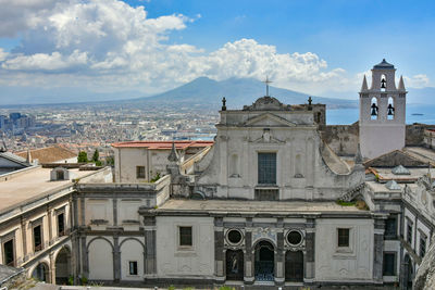Panorama of naples from the walls of castel sant'elmo, italy.