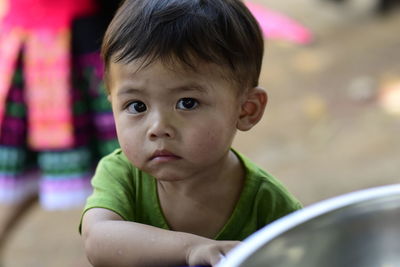 Close-up portrait of cute boy