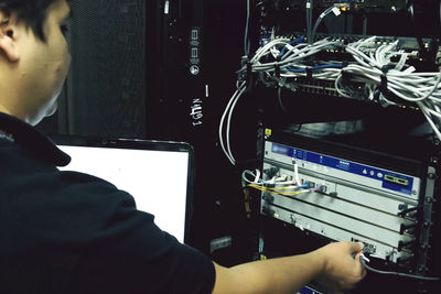 Man working on laptop