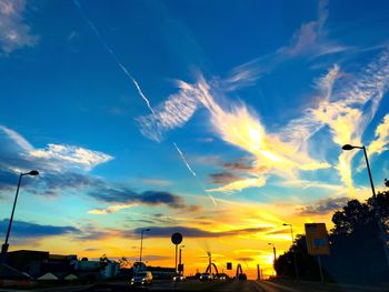 Low angle view of sky at sunset