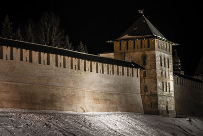 Illuminated built structure at night
