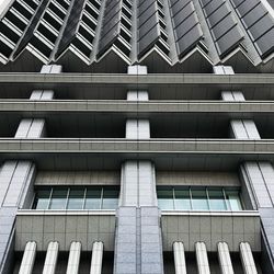 Low angle view of modern building in city