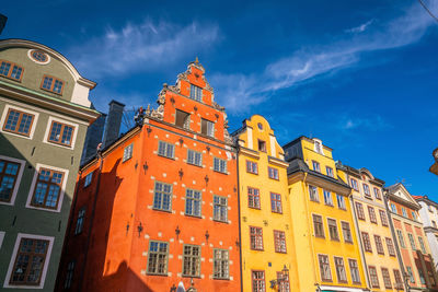 Low angle view of buildings against sky