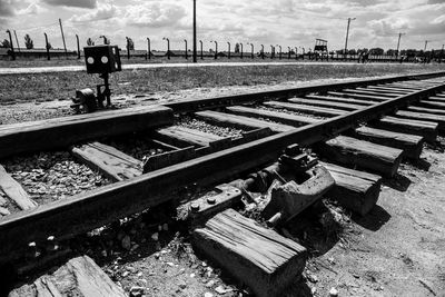 Railroad tracks against sky