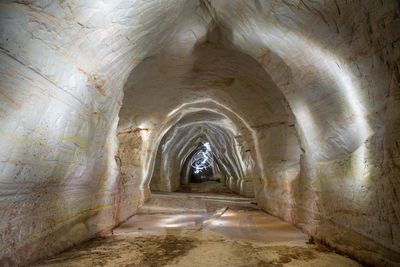 Interior of illuminated tunnel