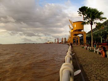 View of building against cloudy sky