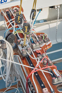 Close-up of rope tied to metal