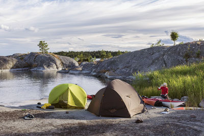 Tents at sea