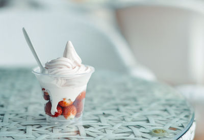 Close-up of ice cream