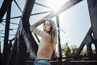 Young woman looking at camera