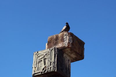 Low angle view of clear blue sky