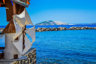 View of sea against clear sky