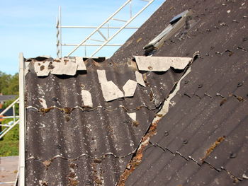 Close-up of text on wall