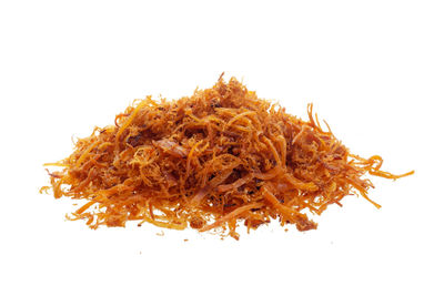 Close-up of orange against white background