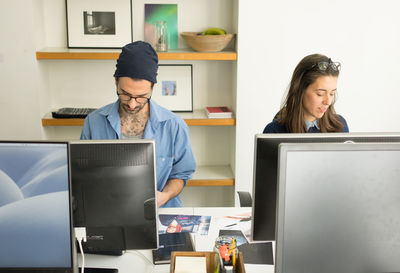 Young woman working in office