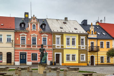 Main square in klasterec nad ohri, czech republic