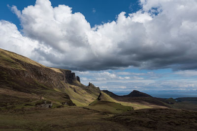 Scenic view of landscape and mountains against sky