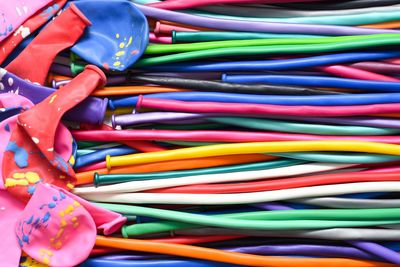 Close-up of multi colored balloons