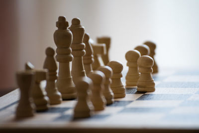 High angle view of chess board