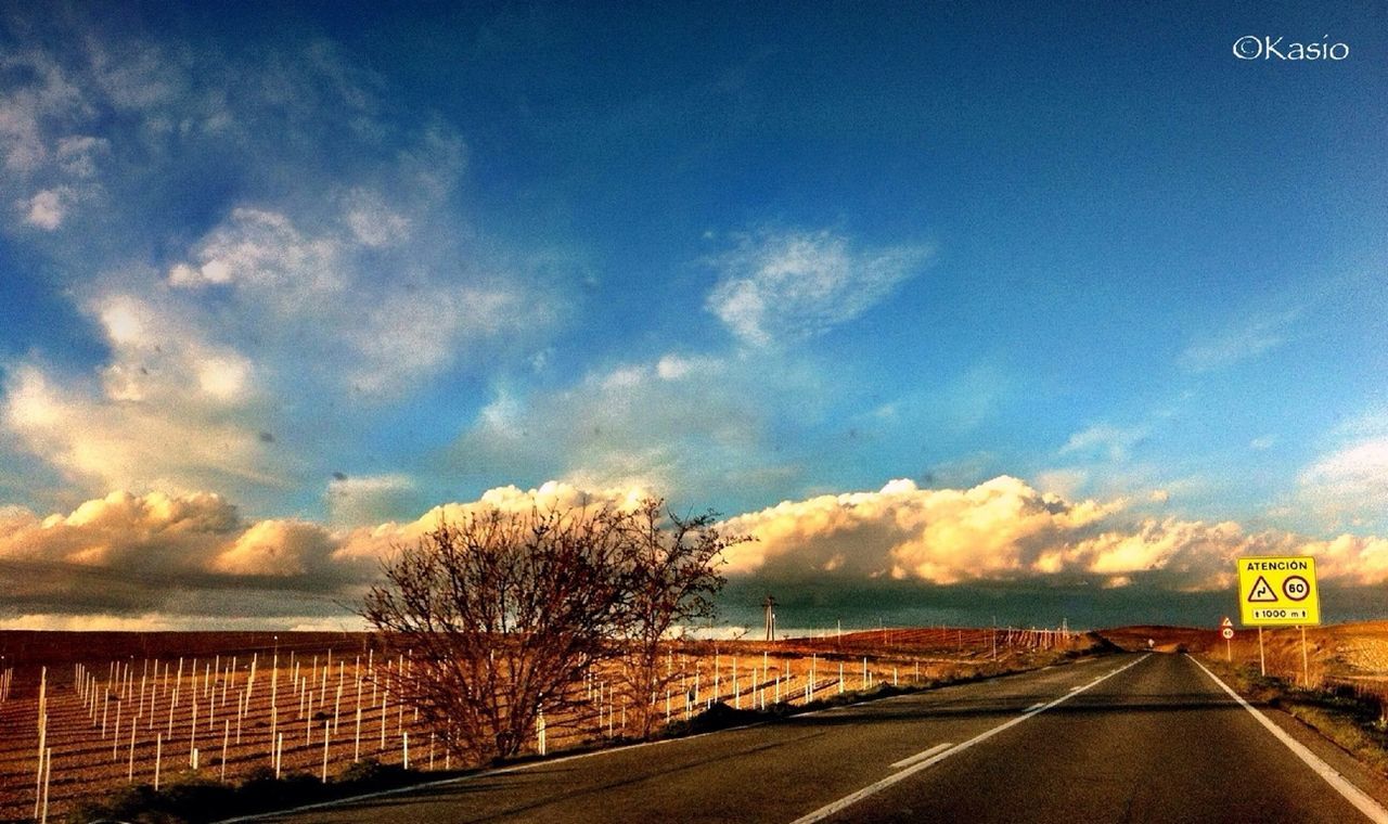 the way forward, road, sky, transportation, road marking, diminishing perspective, cloud - sky, vanishing point, railing, sunset, road sign, tranquility, cloud, empty, nature, empty road, tranquil scene, scenics, blue, text