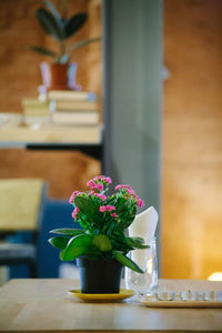 Close-up of vase on table