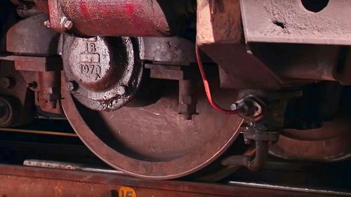 Close-up of rusty machine part