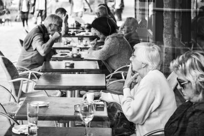 Group of people at restaurant