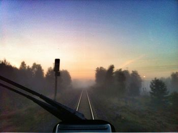 View of road at sunset